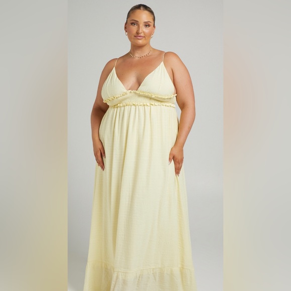 🌻 MILLSEILA STRAPPY FULL SKIRT MAXI DRESS IN YELLOW - Picture 2 of 7